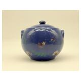 Vintage Blue Pottery Cookie Jar