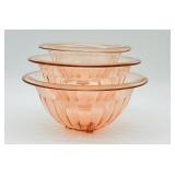 Beautiful Vintage Hazel Atlas Pink Glass Nesting