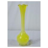Vintage Yellow & White Stripe Altaglass Vase -