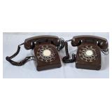 Chocolate Brown Vintage Rotary Dial Phones