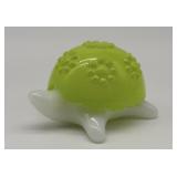 Vintage Avon Milk Glass Turtle Covered Trinket