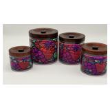 Vintage Stained Glass Style Canister Set -