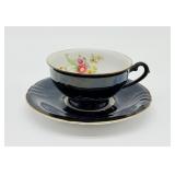 Wintering Bavaria Germany Black Teacup & Saucer -