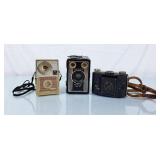 Vintage Kodak Brownie & Hawkeye & Agfo PD16