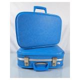 Pair of Blue Vintage Suitcases