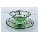 Beautiful Vintage Uranium Glass Bowl w/Underplate