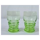 Small Vintage Green Uranium Glasses