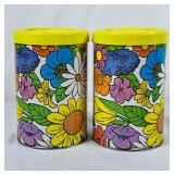 Vintage Ballonoff Floral Tin Canisters
