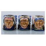 Trio Native American Toby Style Jugs - Made in