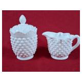 Vintage Hobnail Cream & Sugar Set