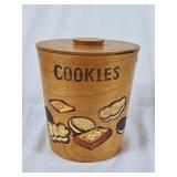 Vintage Handpainted Bentwood Cookie Jar