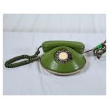Vintage Avocado Rotary Dial Phone