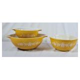 Vintage Butterfly Gold Mixing Bowls 403, 442 &