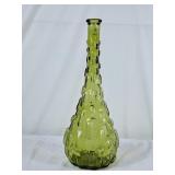 Vintage Empoli Avocado Green Glass Genie Bottle -