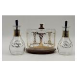 Vintage Pyrex Oil & Vinegar Set & Pyrex Glass