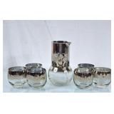 Vintage Sparkly Silver Drink Ware Set - Pitcher,