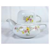Pretty Butterfly Floral Teapot for One - Teapot &