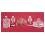 Beautiful Crystal Napkin Holder, S&P Shakers &