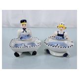 Vintage Dutch Boy & Girl Ashtray