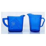 Beautiful Cobalt Blue Glass Pitchers - No Chips