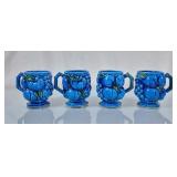 Vintage Inarco Indigo Blue Ceramic Fruit Mugs -