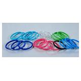 Vintage Facet Cut Neon Bangle Bracelets - 24pcs