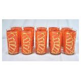 Gorgeous MCM Orange & Gold Glassware Set