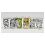 Fun Vintage Souvenir Frosted Glasses - Great