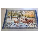 Vintage Deer & Buck Area Rug - 78"x48"