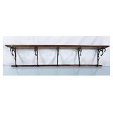 Vintage Wood Shelf w/Cast Hooks