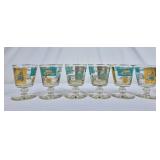 Vintage Turquoise & Gold Libbey Southern Comfort