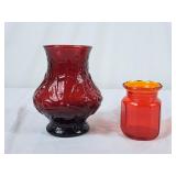 Vintage Anchor Hocking Ruby Red "Rainflower" Vase