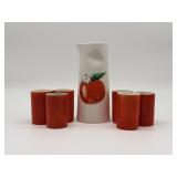 Vintage Holt Howard Apple Juice Pitcher & Six