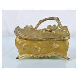 Vintage Metal Shamrock Trinket Box - Stamped JB