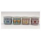 Vintage J.S.N.Y. Ceramic Flower Pots -Rainbows,