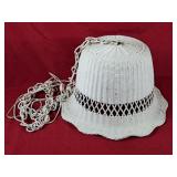 Vintage Wicker Hanging Light w/Click Switch -