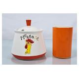 Vintage Holt Howard Mustard Pot & Juice Glass