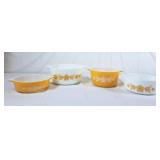 Vintage Pyrex Butterfly Gold Casseroles