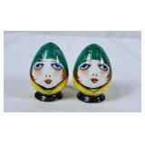 Art Deco Noritake "Flapper Lady" Egg Shaped S&P