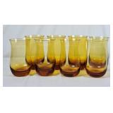 Gorgeous Vintage Amber Glass Tumblers - Set of