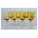 Beautiful Vintage Amber Glass Water Goblets
