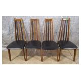 4 Mid century modern high back dining chairs