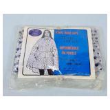Fun Vintage Blue Polka Dot Rain Cape & Bonnet -