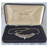 Vintage Signed Keyes Rhinestone Necklace