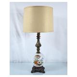 Pretty Vintage Floral Table Lamp - 25"H