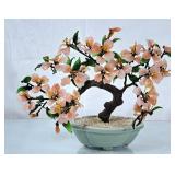 Vintage Asian Bonsai Tree w/Glass Leaves & Petals