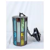 Vintage Stained Glass Hanging Light Fixture