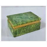 Vintage Green Alabaster Trinket Box