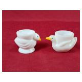 Vintage Opalex Milk Glass Duck Egg Cups