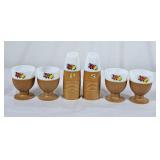 Adorable Vintage S&P Set w/Four Egg Cups